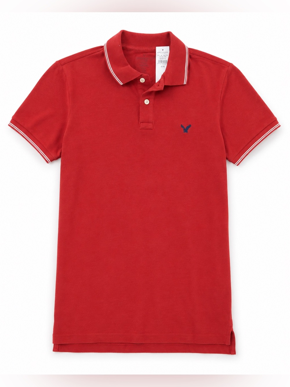 American Eagle Outfitters Red Polo with White Contrast Trim